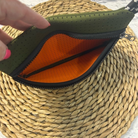 Olive Green Perforated Pouch - Picture 2 of 5